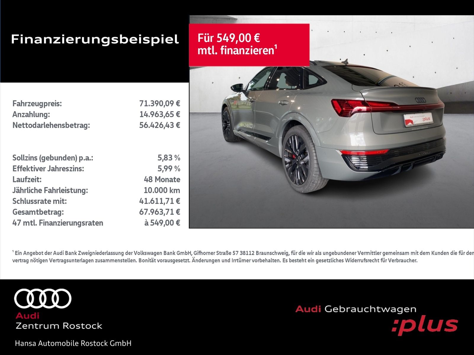 Audi Q8 Sportback 55 e-tron Quattro S-Line+Navi+Matri imagem 3
