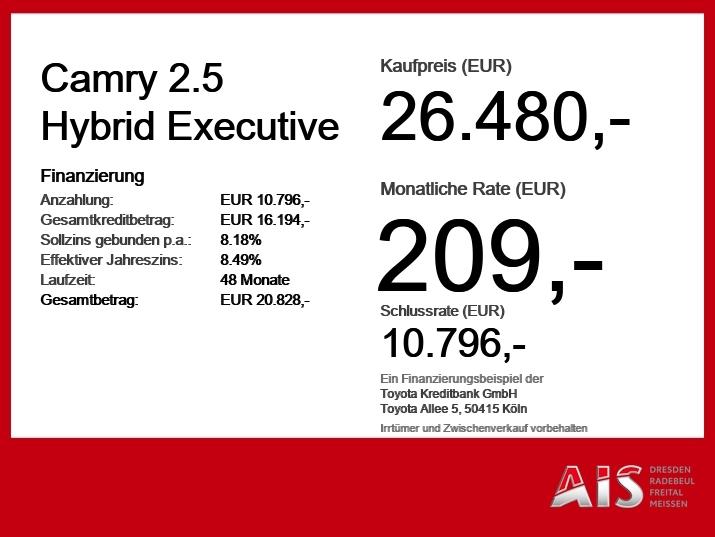 Toyota Camry 2.5 Hybrid Executive Navi*ACC*KAM*SHZ*DAB