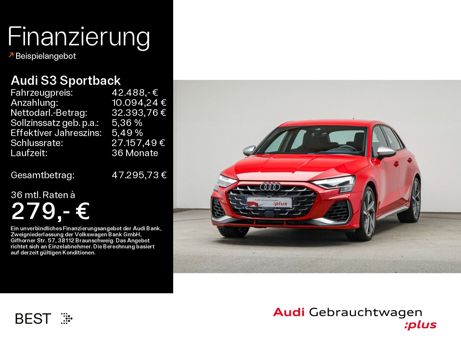 AUDI S3 Sportback Assist Fahren &amp; Stadt, Sound, Navi