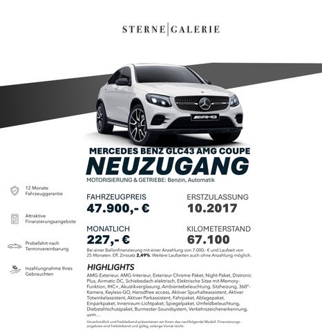 Mercedes-Benz GLC 43 AMG COUPE/NIGHT/HEAD-UP/BURM/AMBIE HUD