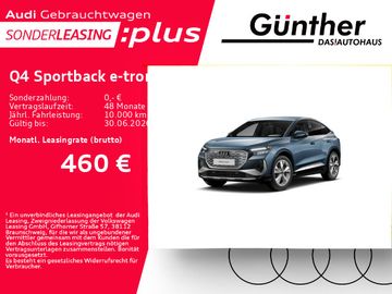 Audi Leasingangebot: Audi Q4 Sportback e-tron 45 S LINE++WINTERRÄDER+AHK++