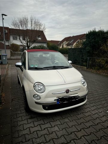 Fiat 500C Perlmutt / Rot / Leder / Cabrio 