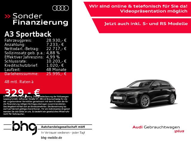 Audi A3 Sportback 40 TFSIe S-Line ACC Virtual el.Heck