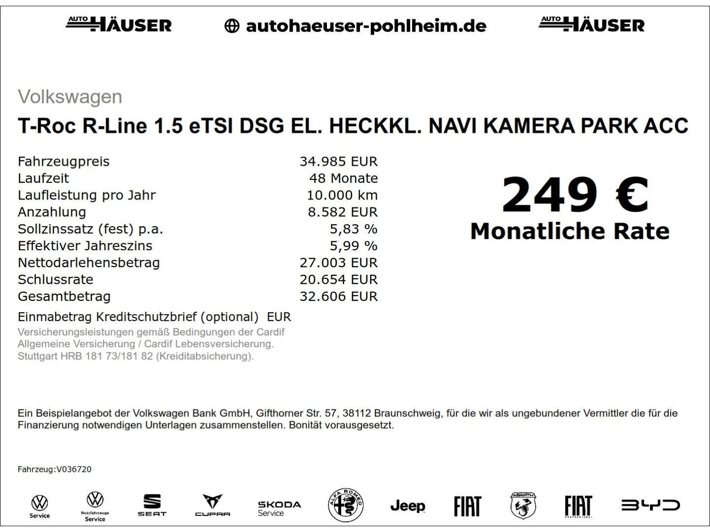 Volkswagen T-Roc R-Line 1.5 eTSI DSG EL. HECKKL. NAVI KAMER imagem 2