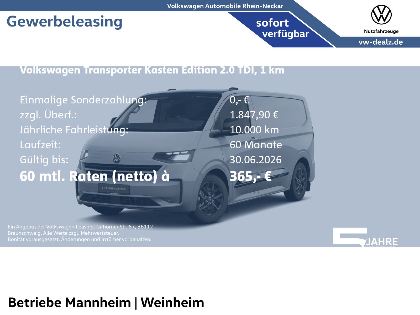 Volkswagen Transporter Kasten Edition 2.0 TDI Automatik AHK