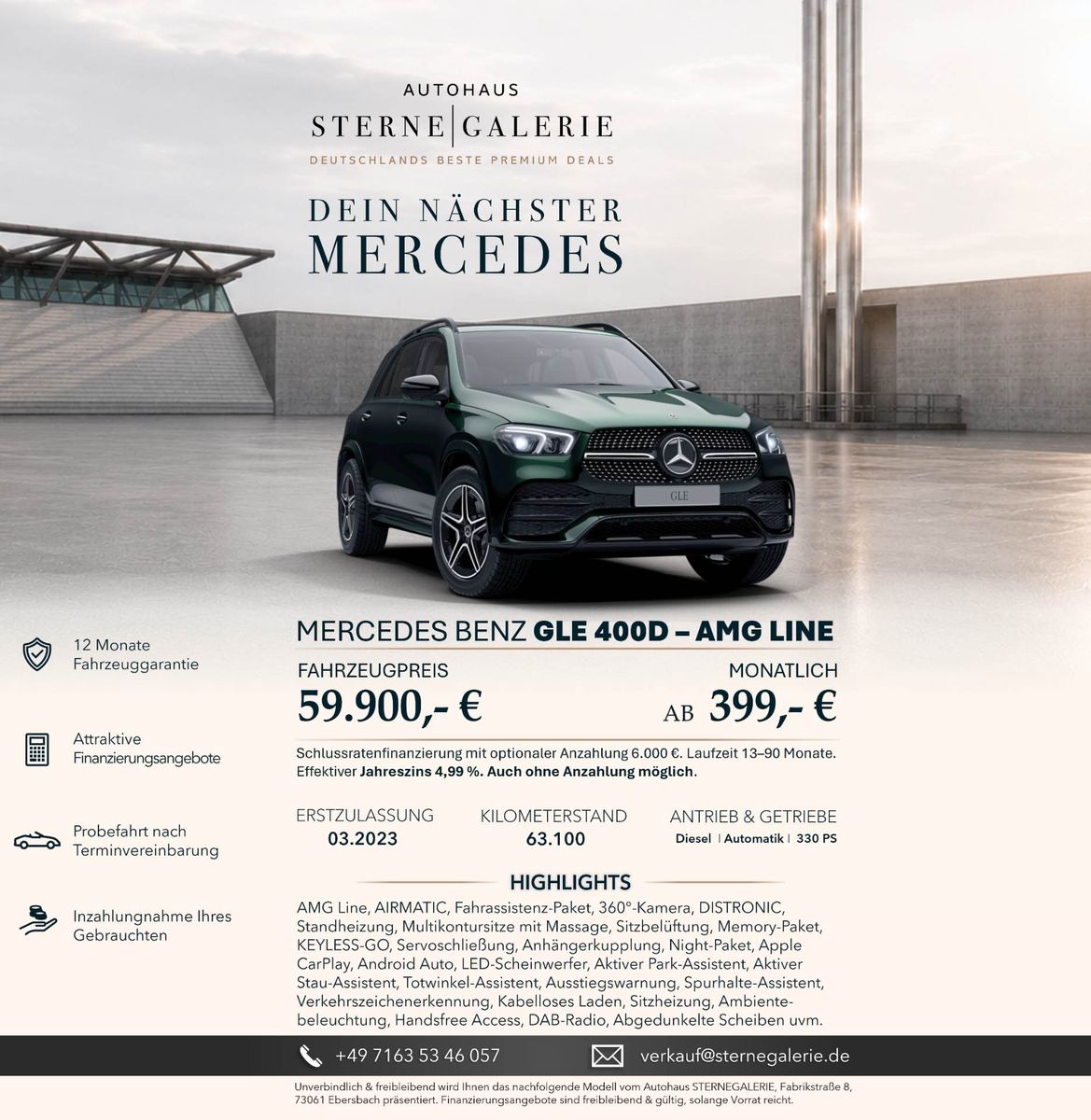 MERCEDES-BENZ GLE 400AMG-LINE/AIRM/360°/DISTRO+/MASSAGE/AHK