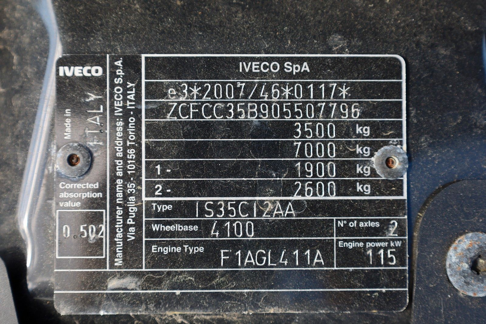 Fahrzeugabbildung Iveco Daily 35C16 ,Daily,KOFFER / LBW-6, Ladebordwand