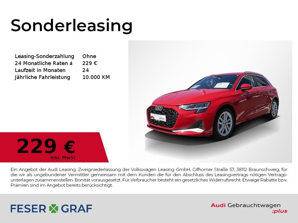 Abbildung Leasingangebot Audi A3 Sportback 35 TFSI advanced CarPlay LED Sitzh.