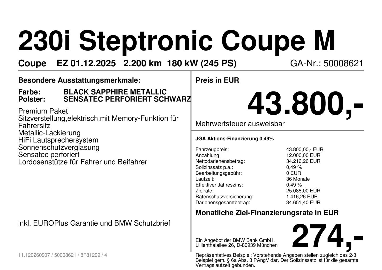 BMW 230i Steptronic Coupe M Sport Navi Bluetooth foto 2