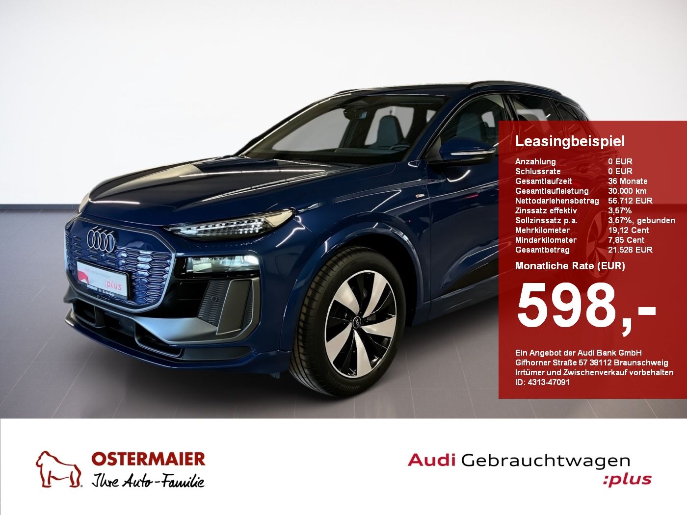 AUDI Q6 e-tron S-LINE 387PS QUATTRO BEIFAHRERDISPLAY.