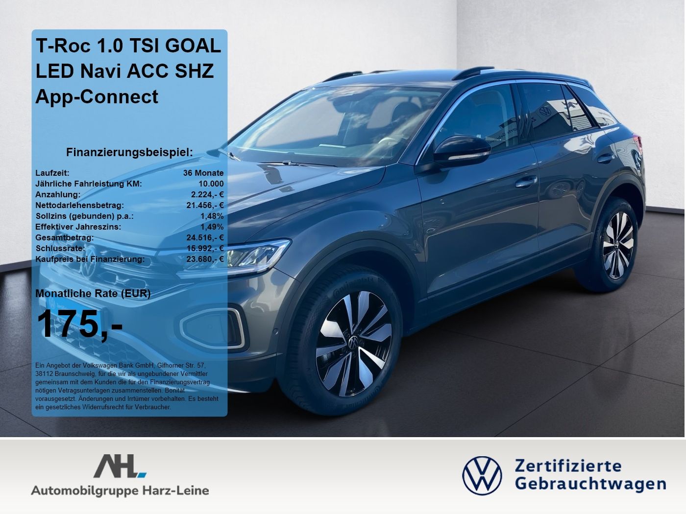 Volkswagen T-Roc 1.0 TSI GOAL LED Navi ACC SHZ App-Connect
