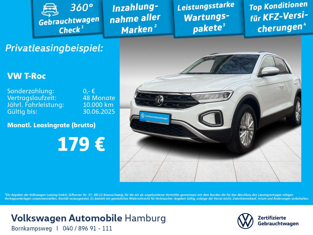 Volkswagen T-Roc 1.0 TSI Life Navi Sitzhzg LED Park Assist
