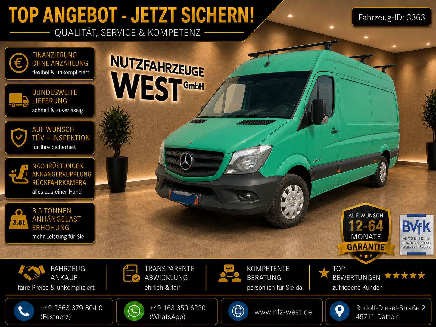 MERCEDES-BENZ Sprinter 316 CDI*Hoch+Lang*Würth Regale*Garantie