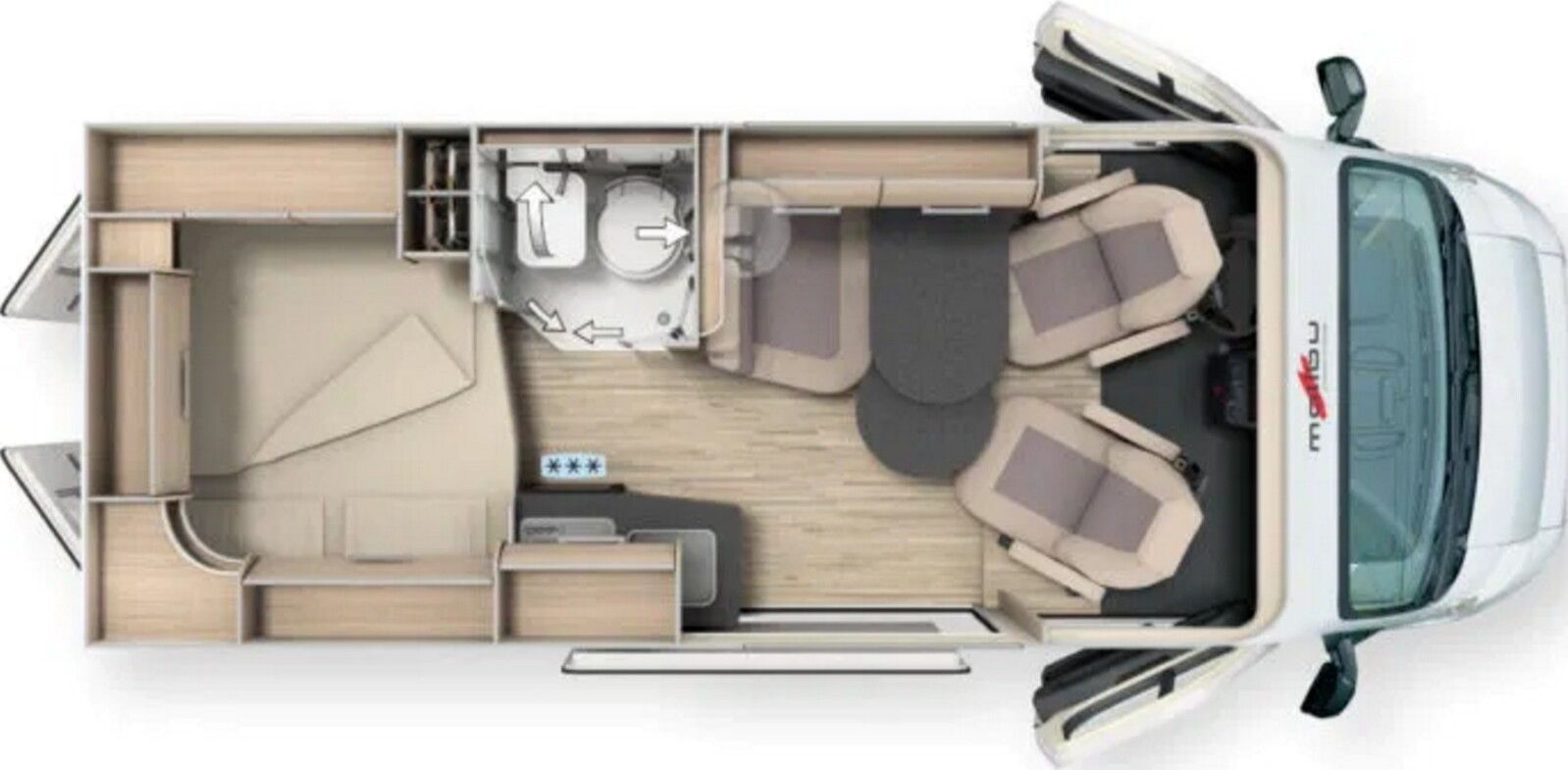 Fahrzeugabbildung Malibu Van compact 540 DB Fiat, 180 PS mit Aufstelldach