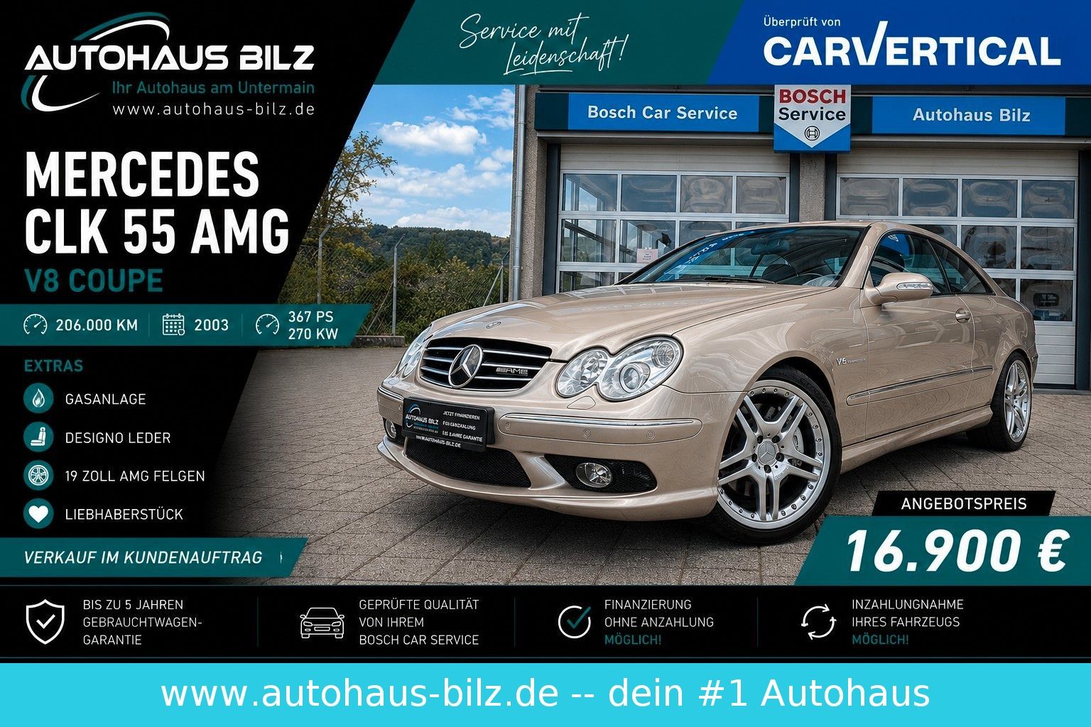 Gebrauchtwagen Mercedes-Benz CLK CLK 55 AMG Coupe*Designo*19Zoll*Memory* in Collenberg