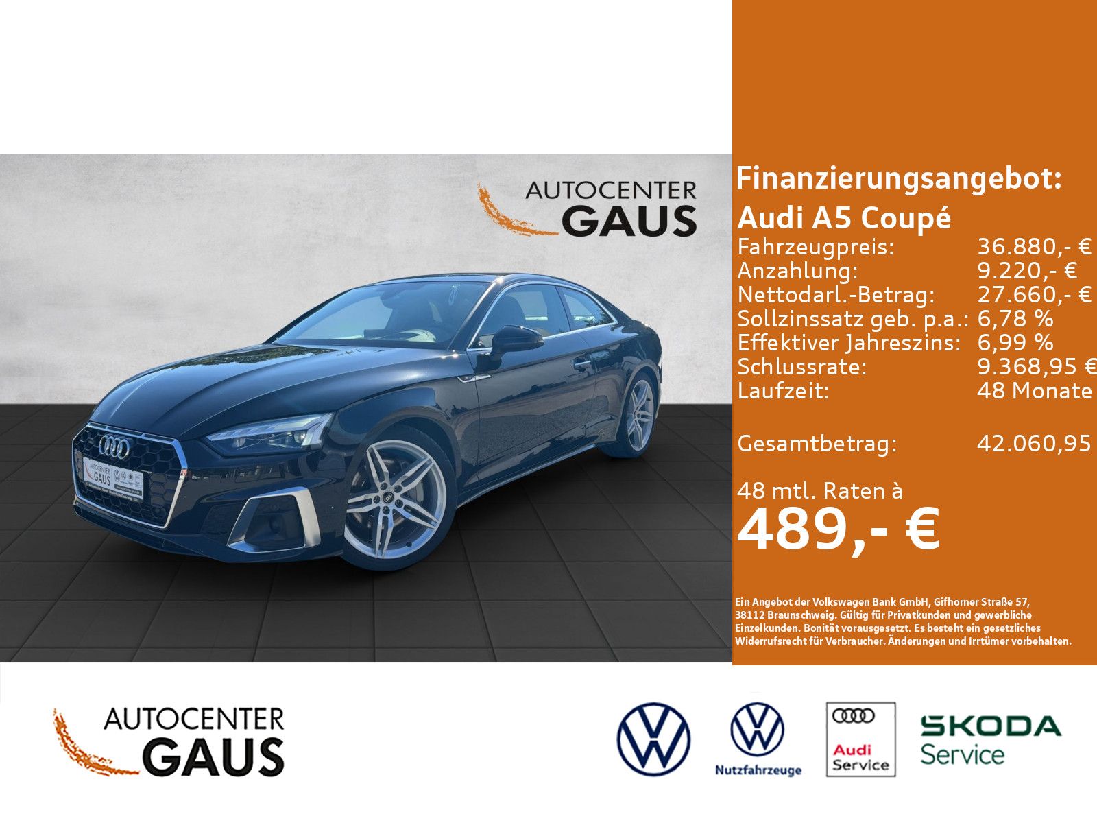 A5 Coupé 45 2.0 TSFI S line quattro Pano*Navi**K