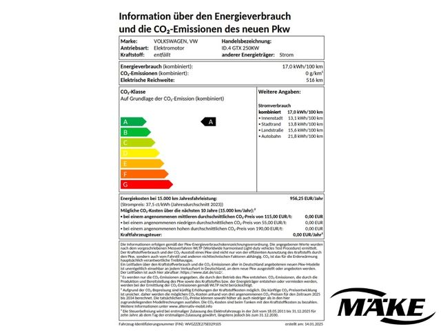 ID.4 GTX 4MOTION 250 kW AHZV IQ.L RFK WÄRMEP.