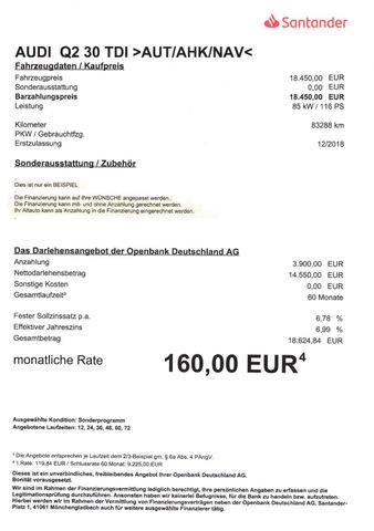 Fahrzeugabbildung Audi Q2 30 TDI >AUT/AHK /NAVI/TEMP/Einparkhilfe<