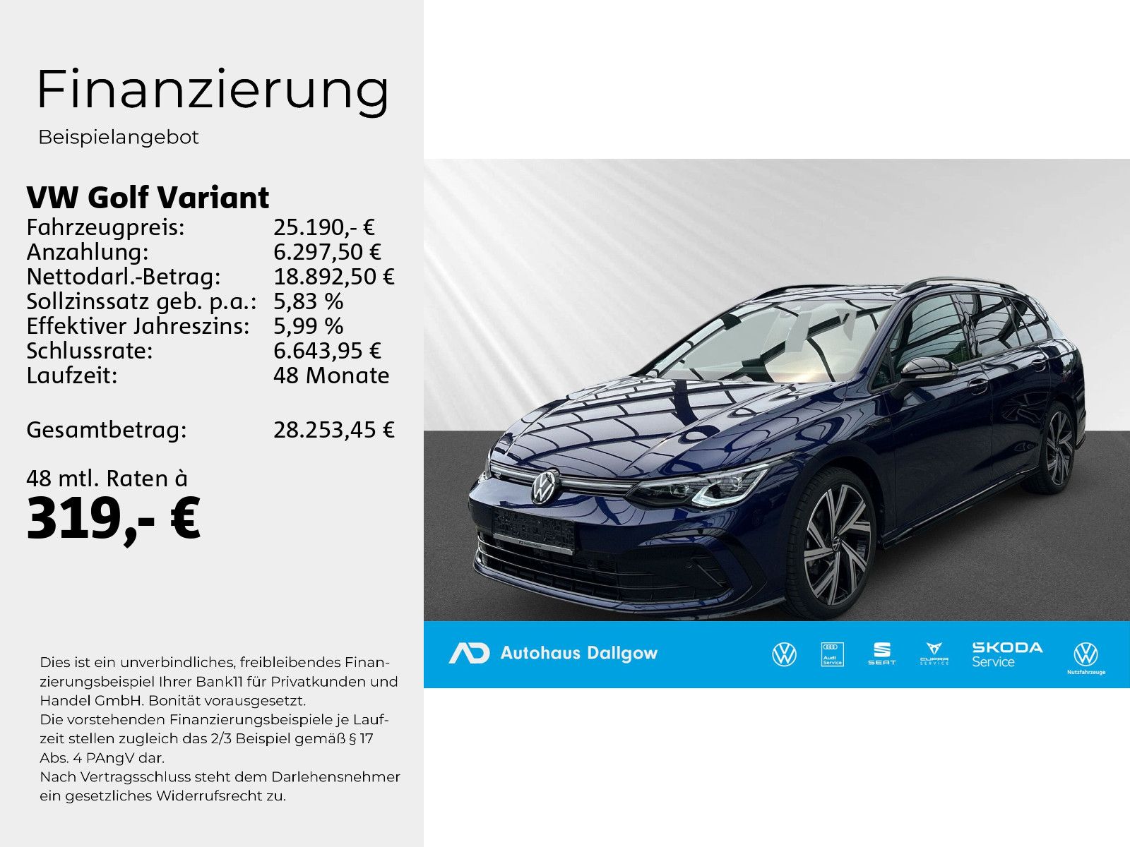 Volkswagen Golf Variant R-Line Business*LED*RFK*UPE:42505€ imagem 2