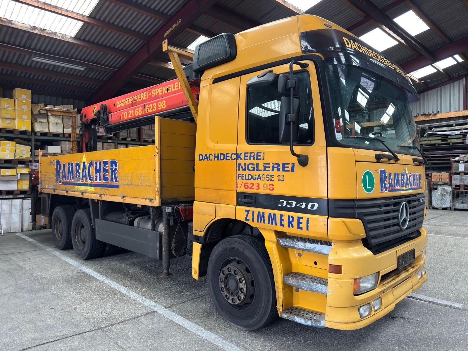 Mercedes-Benz ACTROS 3340 PRITSCHE + PALFINGER PK 33000 / SEIL