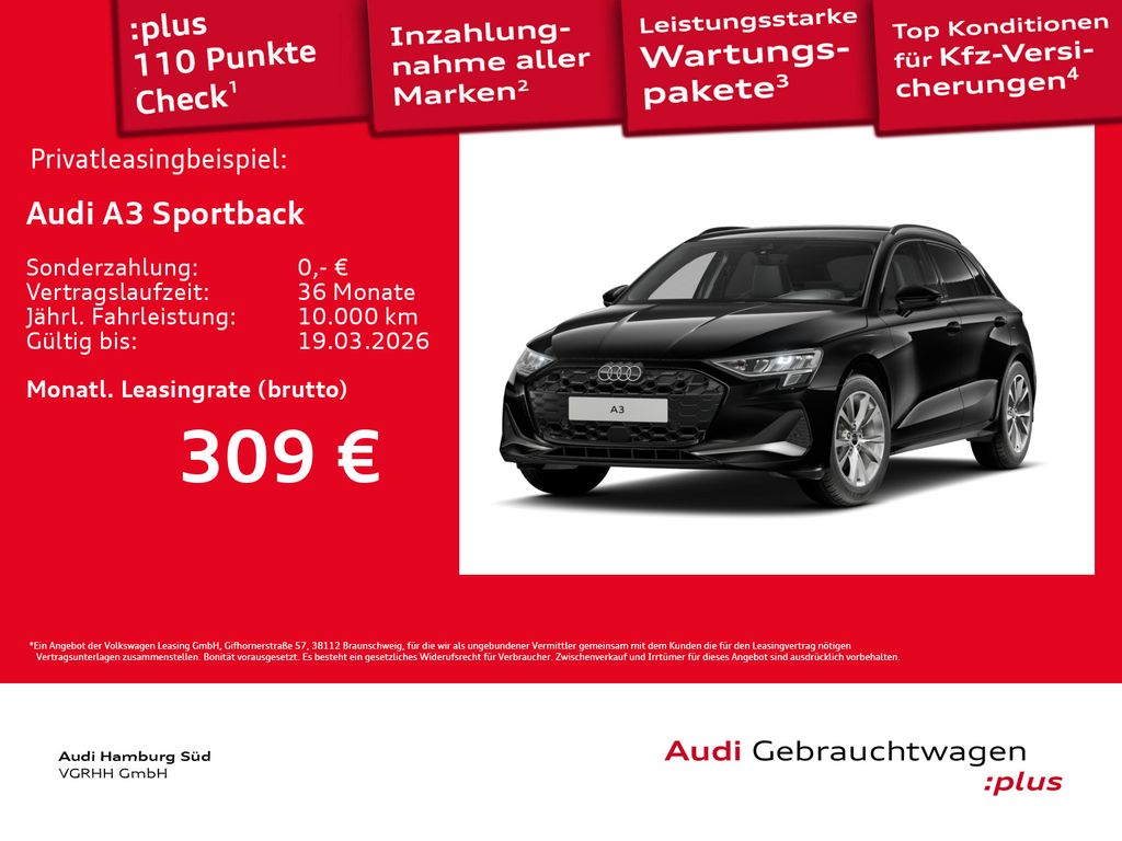 A3 Sportback 30 TFSI advanced S tronic NAV/SONÒS