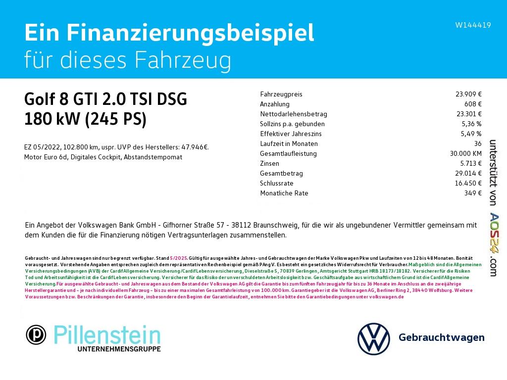 Volkswagen Golf 8 GTI 2.0 TSI DSG Black-Style PANO NAVI IQ., миниатюра 2