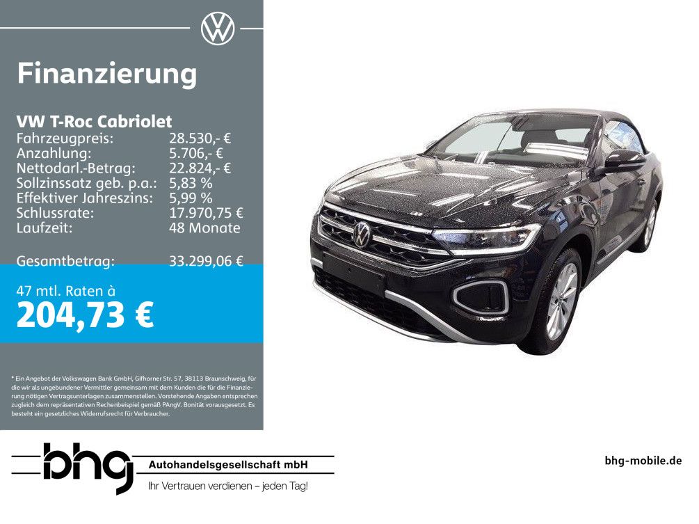 T-Roc Cabriolet Style 1.0 l TSI OPF 85 k