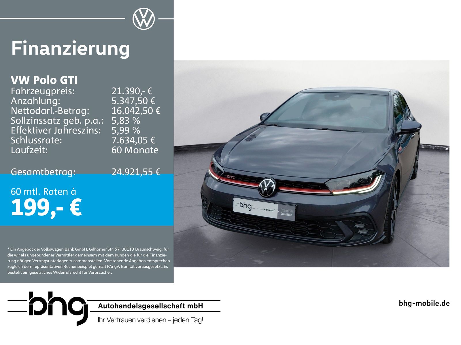 Volkswagen Polo GTI 2,0 TSI DSG Tempomat mit ACC