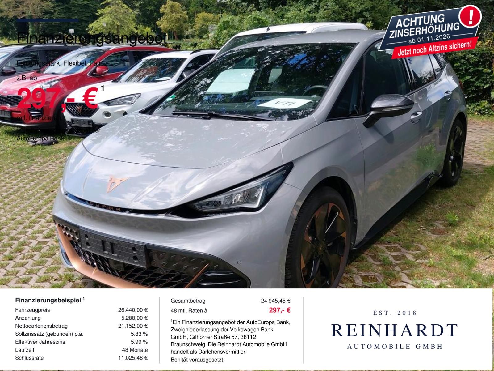 Cupra BORN 150KW BLACK 19Z./LED/ACC/KAMERA/NAVI/DAB+