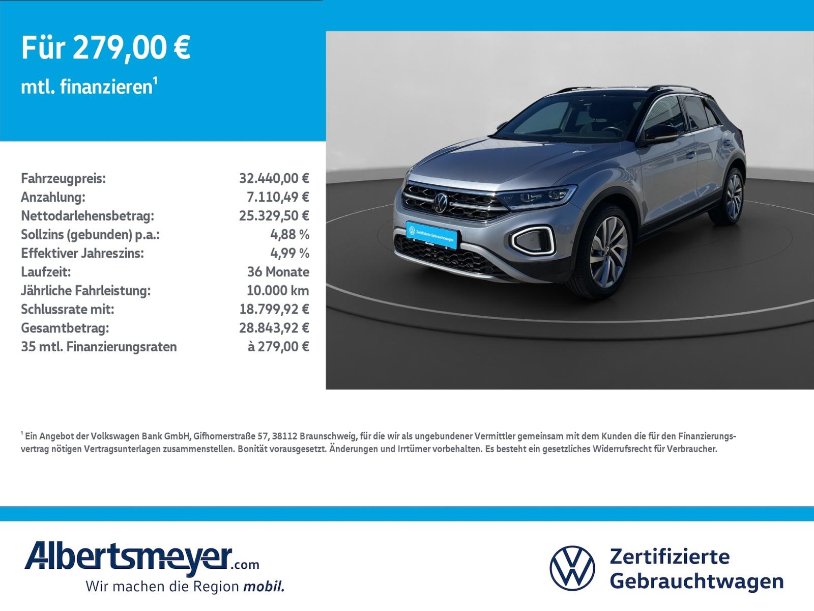 Volkswagen T-Roc 1.5 TSI MOVE +DSG+AHK+LED+NAVI