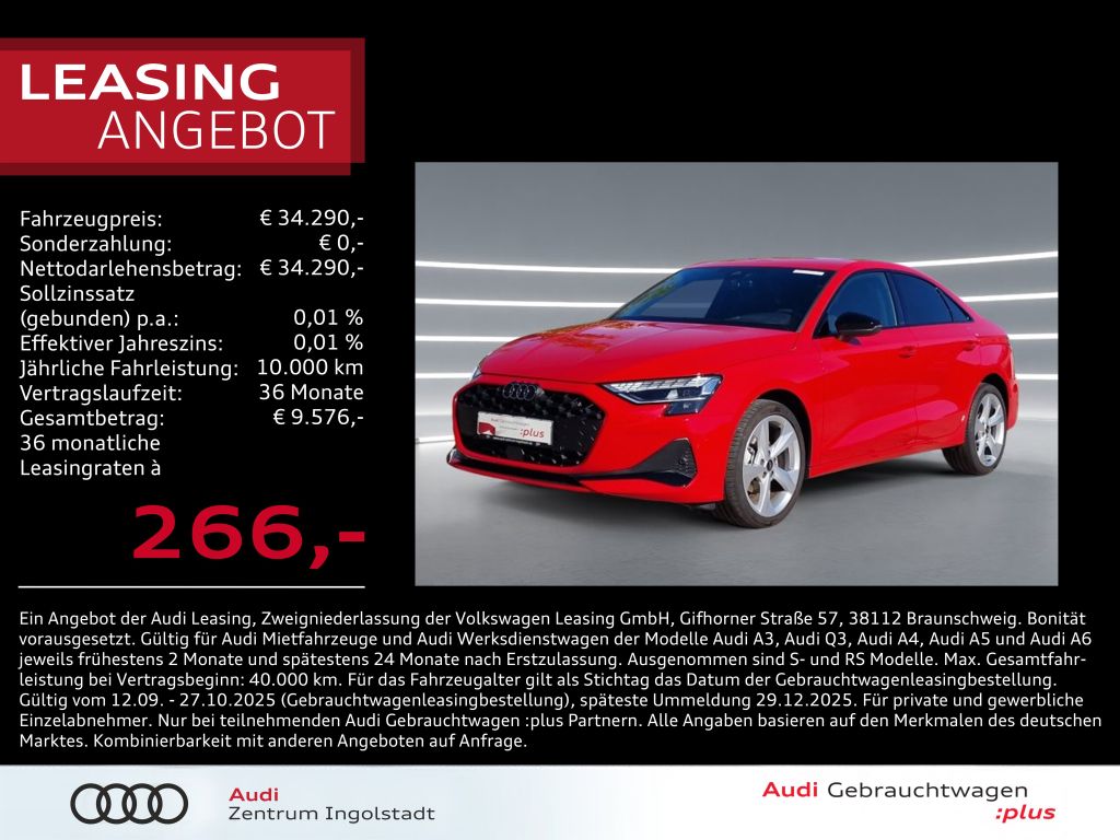 Audi A3 Limousine 30 TFSI S line STHZG LED SONOS HuD