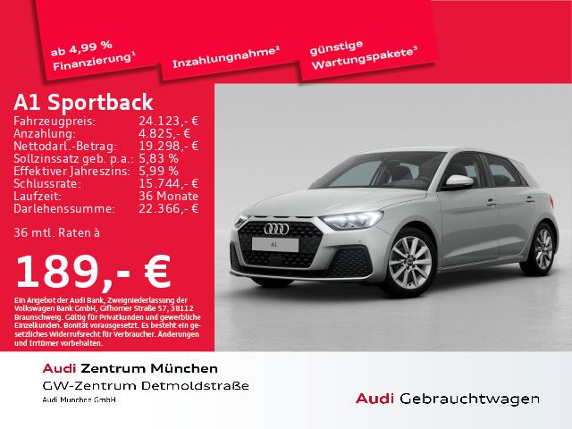 Audi A1 Sportback 25 TFSI S tronic S line Virtual/LED