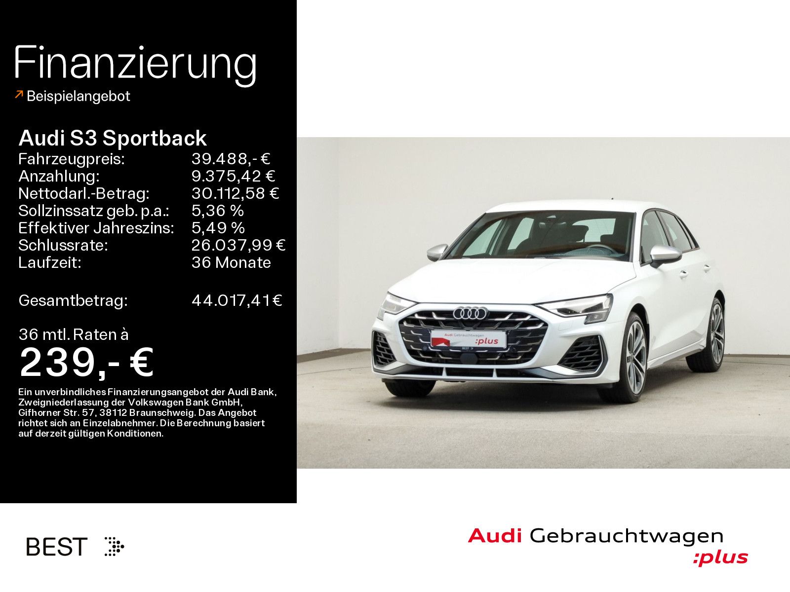 AUDI S3 Sportback Assist, Sound, Navi, Kamera