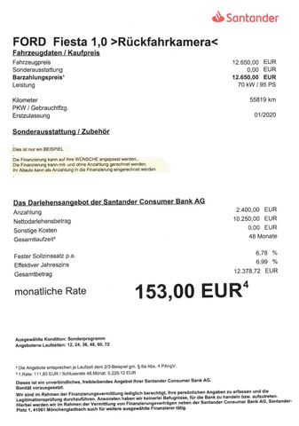 Fahrzeugabbildung Ford Fiesta 1.0 Titanium >55.800KM/Kamera/Navi/Sitzh<