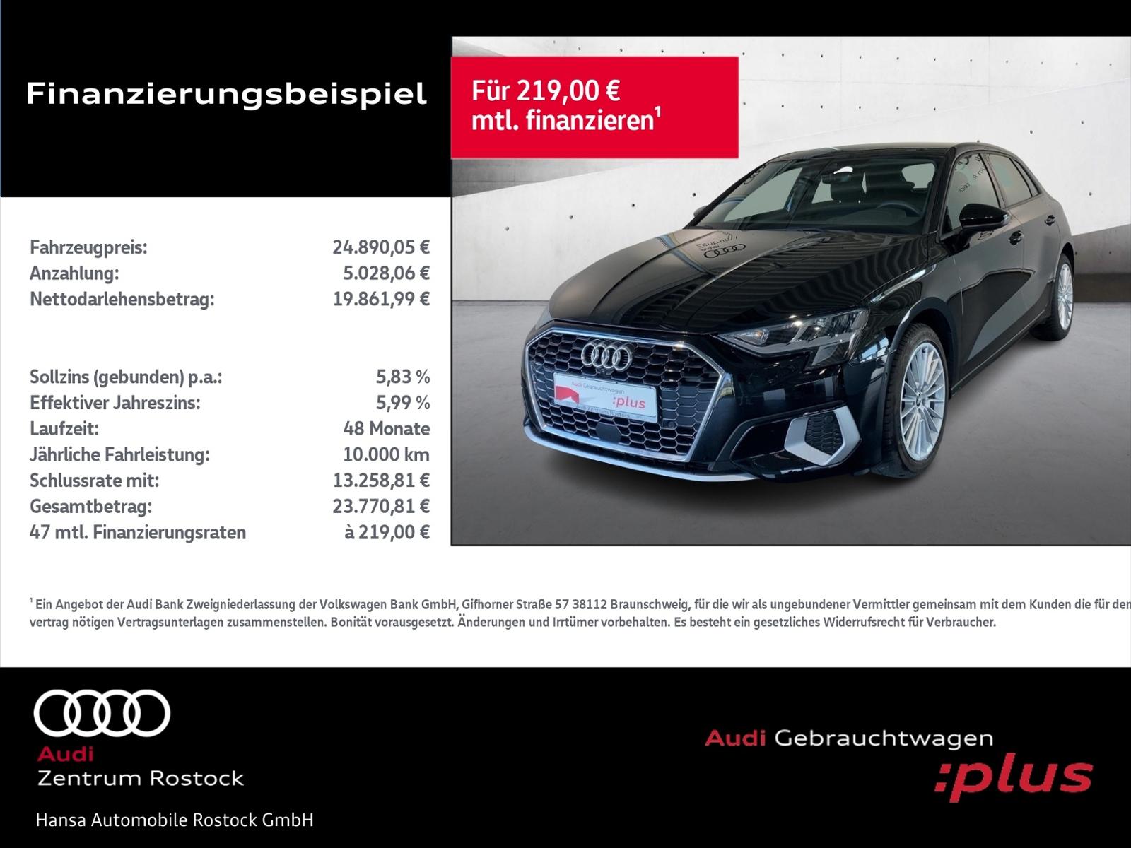 Audi A3 Sportback 30 TFSI S tronic+Navi+Led+Top View+