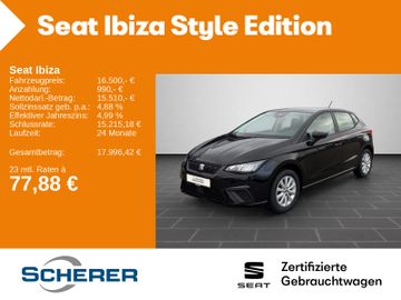 Seat Leasingangebot: Seat Ibiza Style Edition 1.0 TSI CARPLAY SHZ EPH