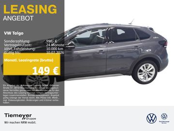 Volkswagen Leasingangebot: Volkswagen Taigo 1.0 TSI GOAL PANO KAMERA IQ.LIGHT NAVI