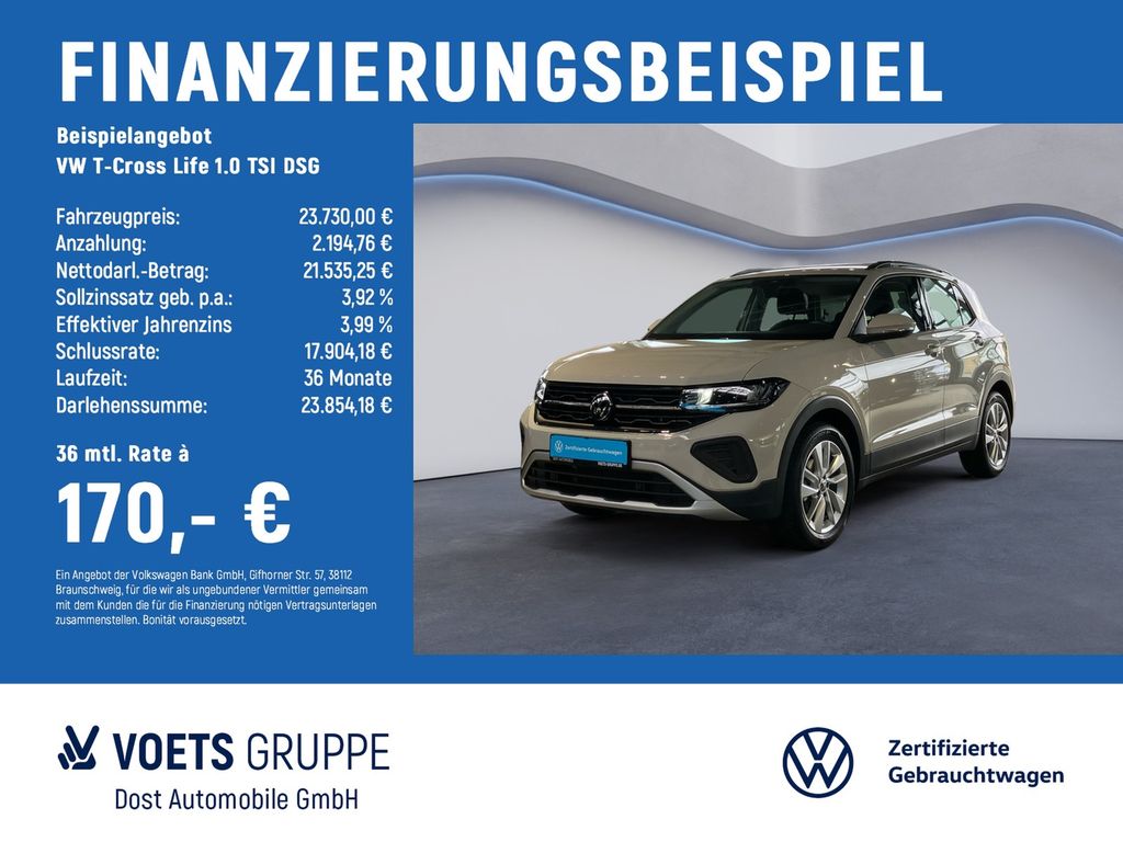 T-Cross Life 1.0 TSI DSG ACC+SHZ+KLIMA+LED+PDC