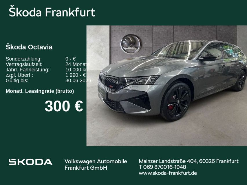 Skoda Octavia Combi RS 2,0 TSI 195 kW 7-Gang-DSG zzgl.