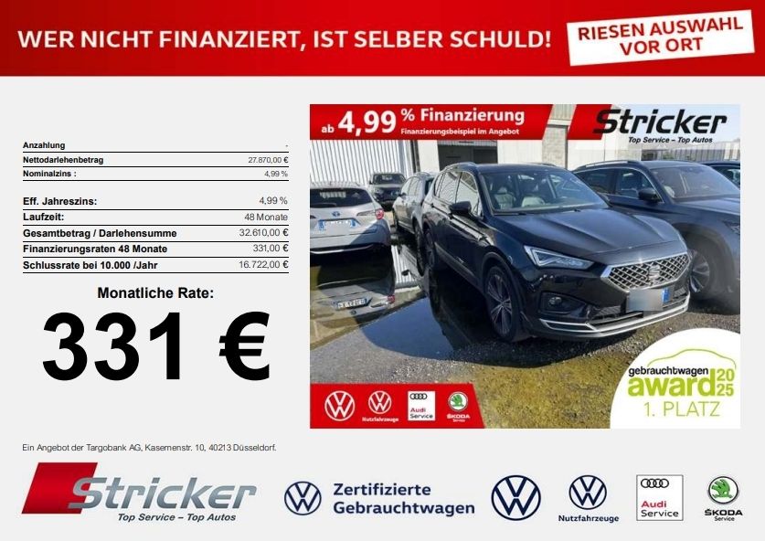 SEAT Tarraco XCELLENCE 2.0TDI DSG 4x4 331,-ohne Anzah