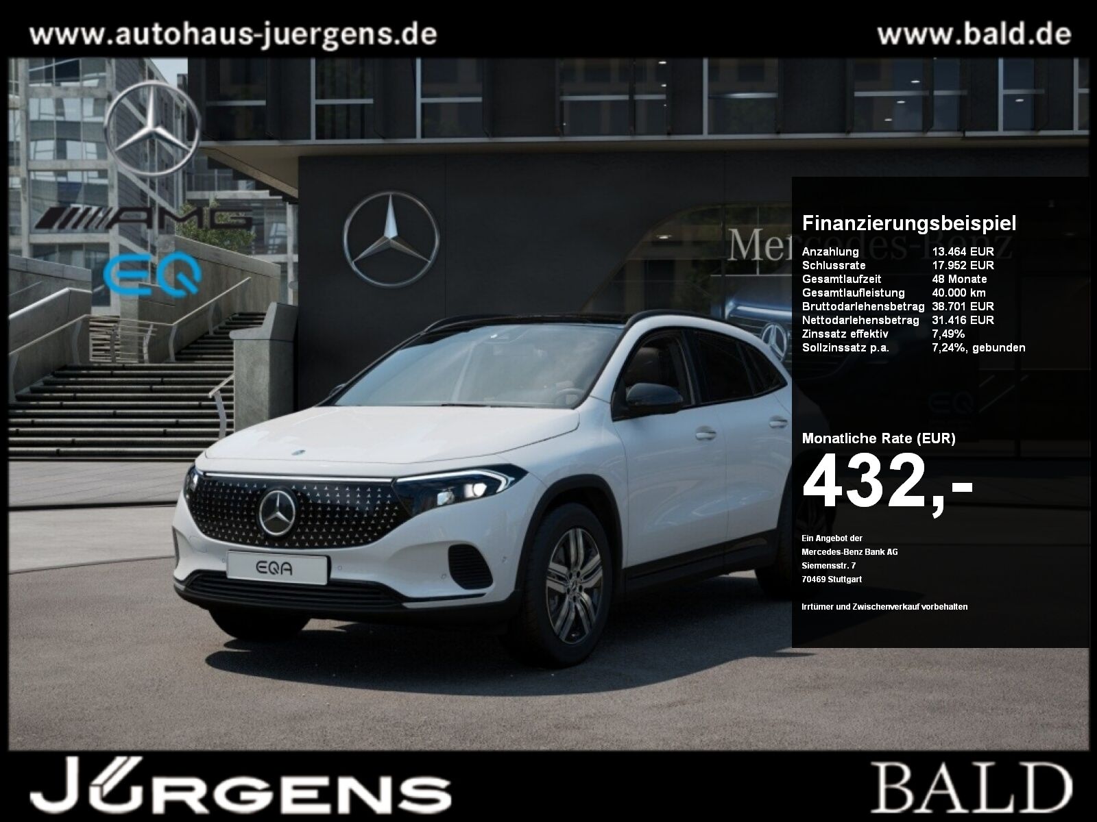 MERCEDES-BENZ EQA 300 4M Elect-Art/Pano/AHK/Night/360/Distr/18
