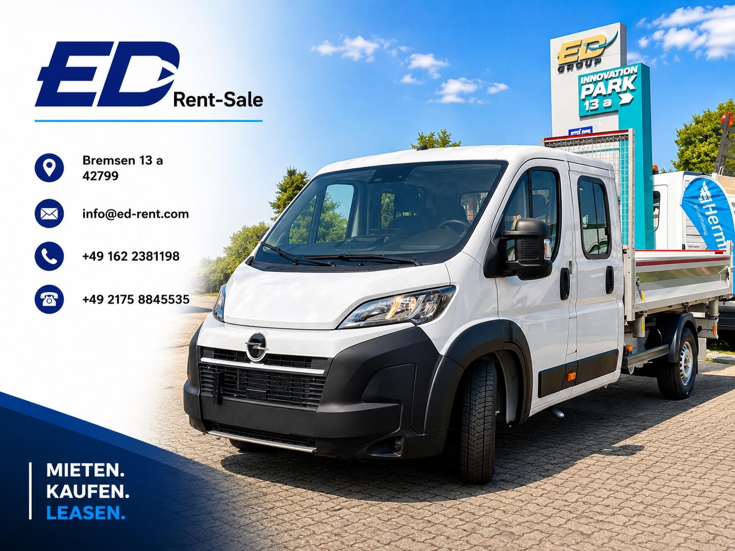 Opel Movano Autom JPM Kipper 3,5t DoKa L4-Vermietung-