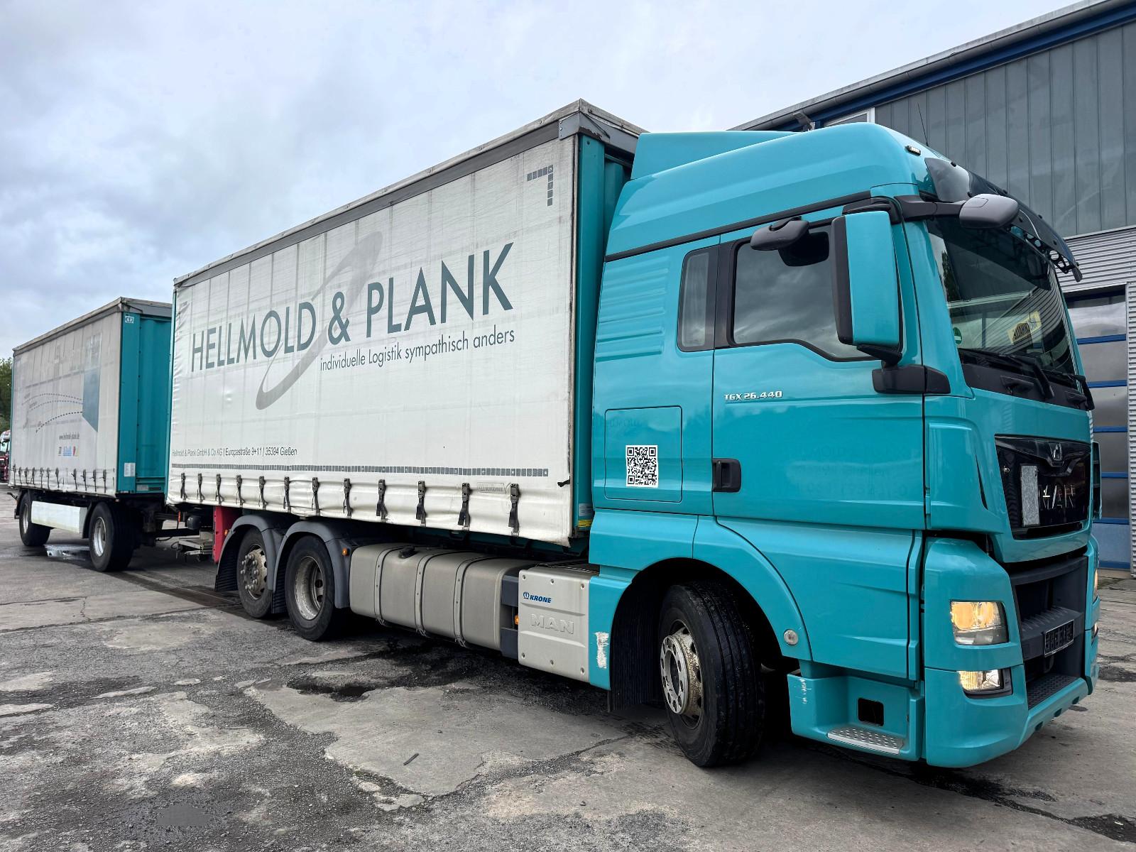 MAN TGX 26.440 6x2 + KRONE AZ Deichsel Anhänger
