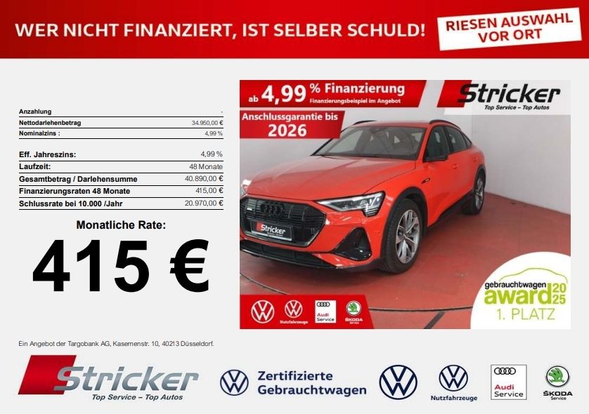 AUDI e-tron Sportback S-line 55 quattro 415,-ohne Anz