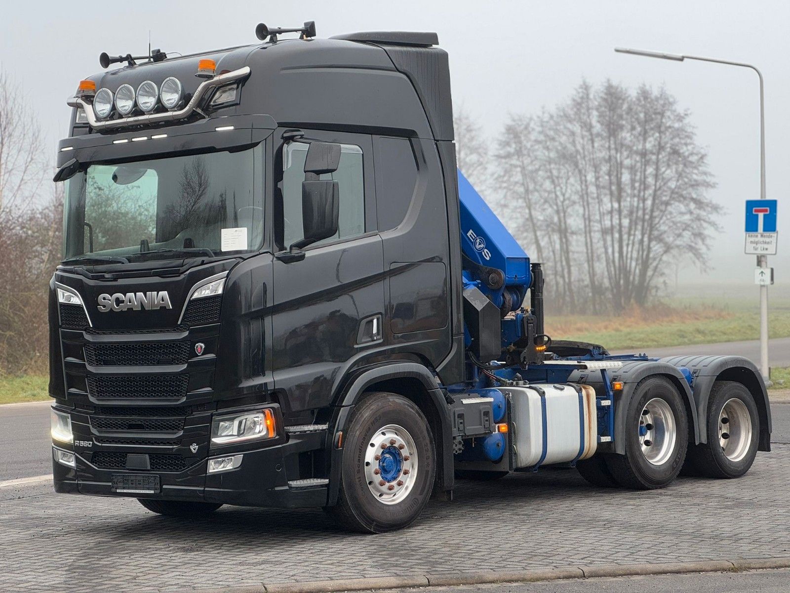 Fahrzeugabbildung Scania R580 V8 HMF 3220-K4 Kran Funk 66 t