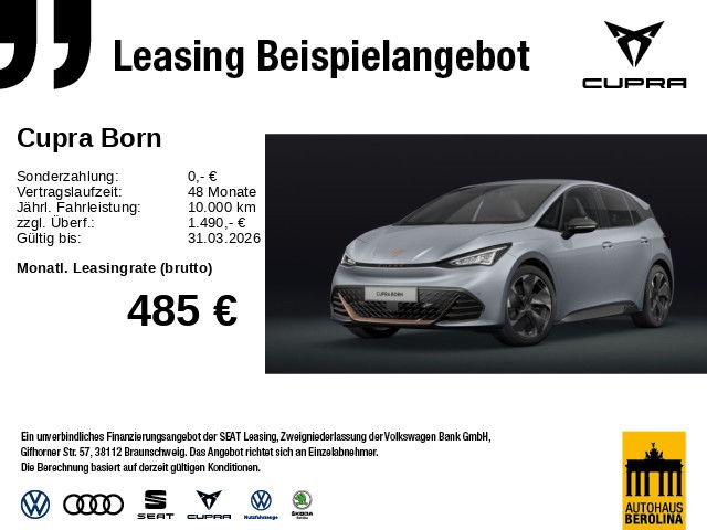 Vorschaubild: CUPRA Born Edition Dynamic 79 kWh *AR-HuD*SENNHEISER* (Fahrzeug-Nr. 283512)