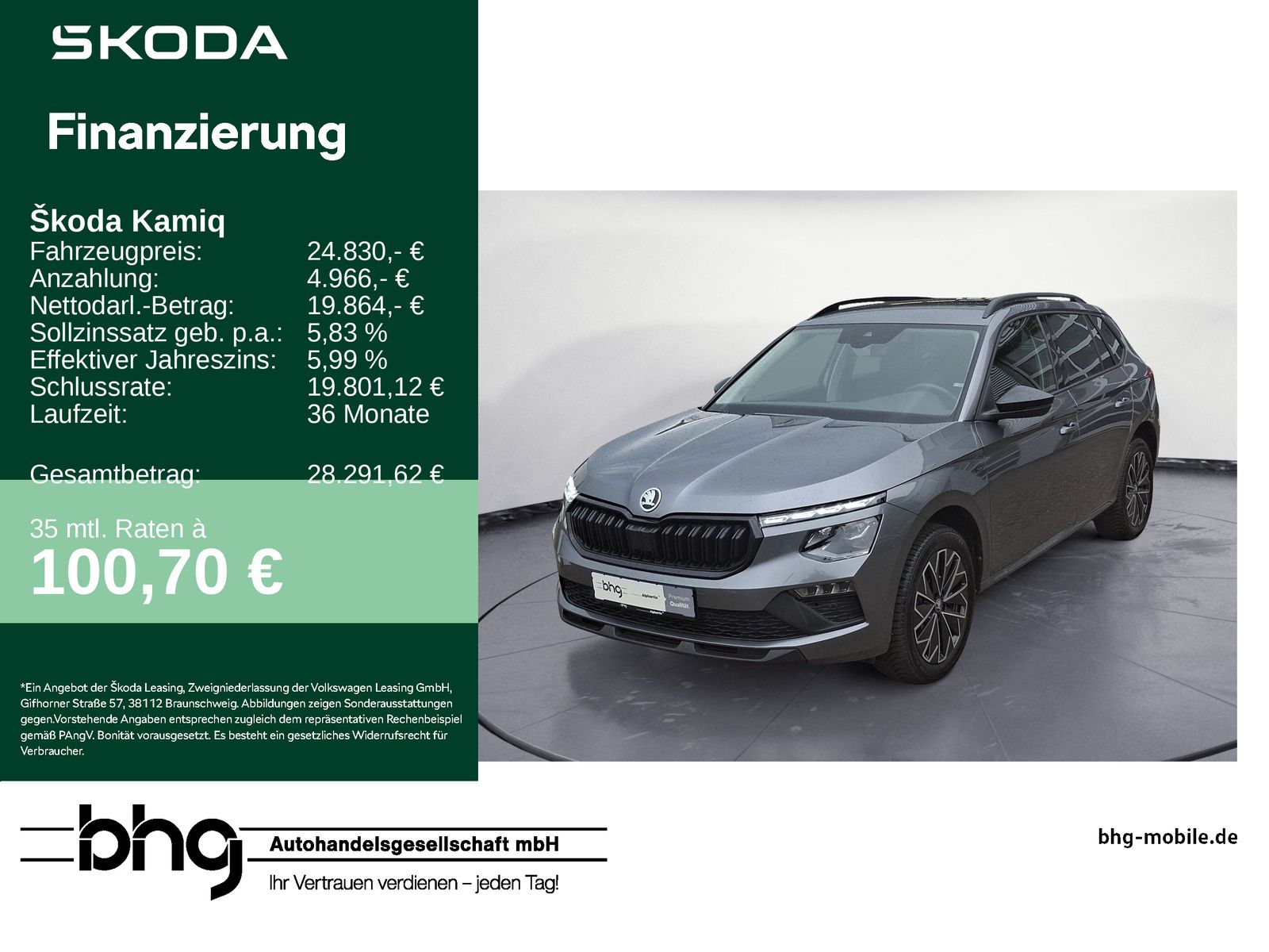 Skoda Kamiq 1.0TSI DSG Selection TOUR AHK MatrixLED Na