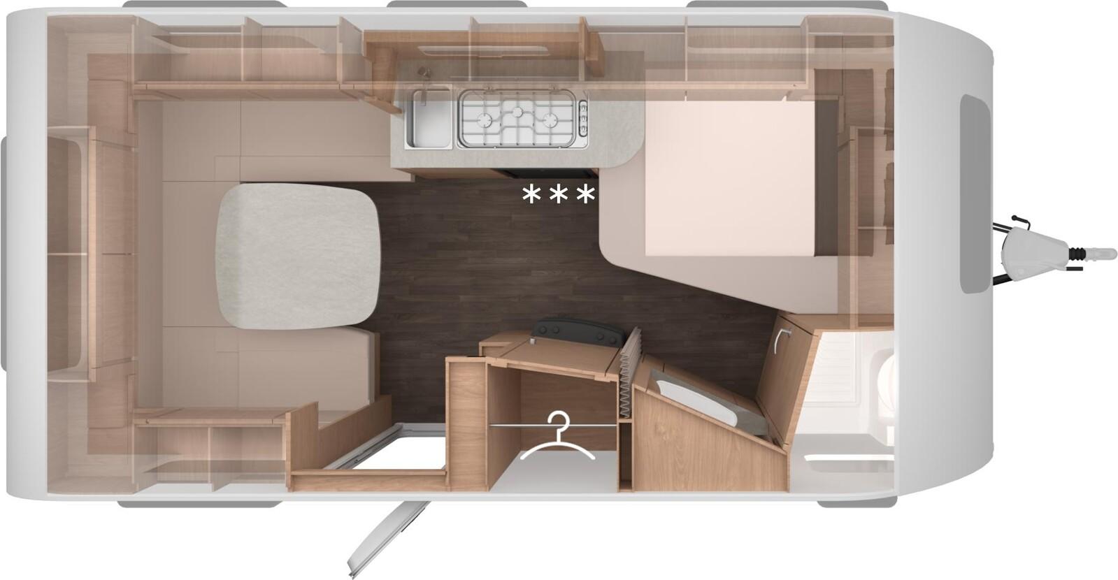 Knaus Sport 450 FU ASF Bug Duschausbau GAS-Paket