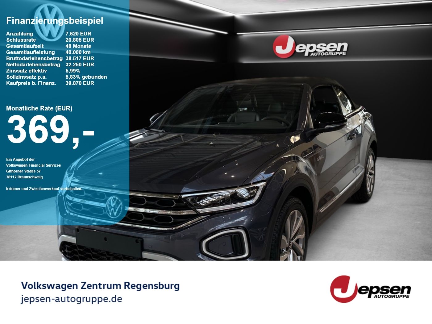 Volkswagen T-Roc Cabriolet GOAL 1.5 TSI DSG NAVI ParkAssist