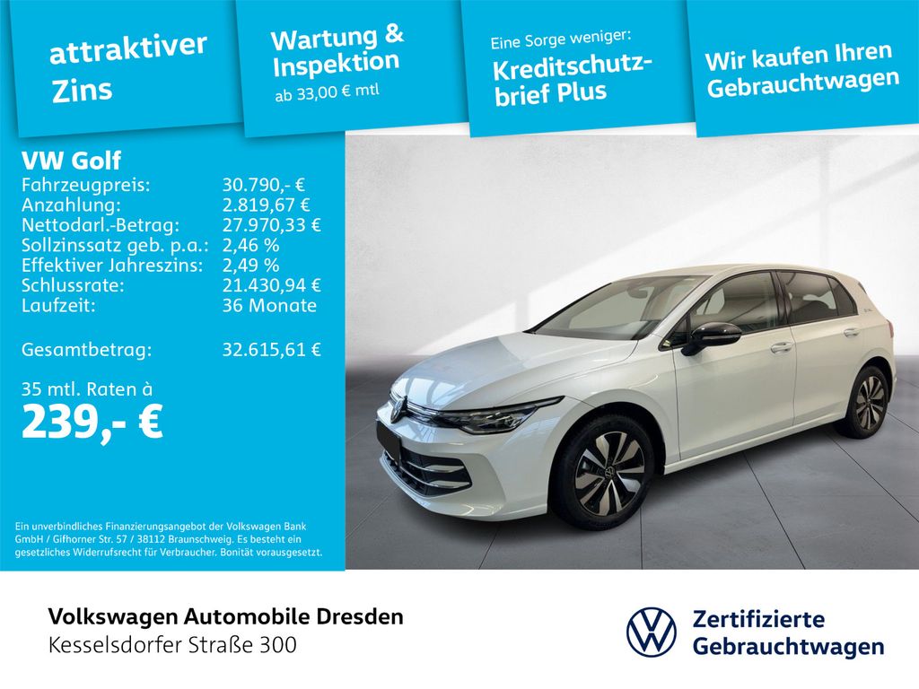 Golf VIII 2.0 TDI DSG Goal AHZV Kamera LED Navi